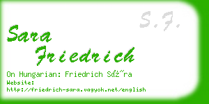 sara friedrich business card